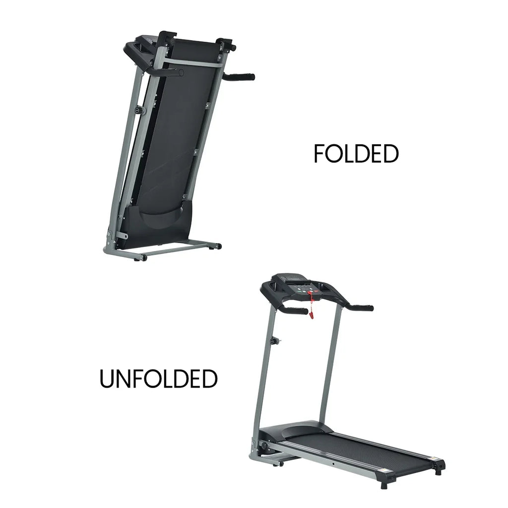 Relife Folding Treadmill with Device Holder + Bottle Hold, Electric Treadmill with 40” x 14” Running Belt, Heart Rate Monitor, Easy Assembly, 1.5HP, Compact Design Home