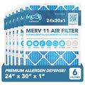 24x30x1 Air Filter (6-PACK) | MERV 11 | MOAJ Premium Allergen Defense | BASED IN USA | Pleated Replacement Air Filters AC & Furnace Applications | Actual Dimensions: 23.70" x 29.70" x 0.75" (in.)