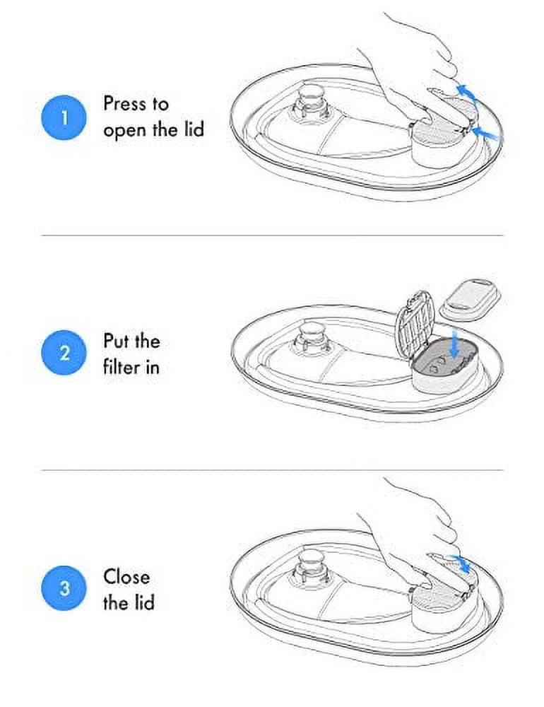 PETLIBRO 8 Packs Replacement Filters Stainless Steel Cat Water Fountain PLWF003, 4 Months Set of Replacement Filters