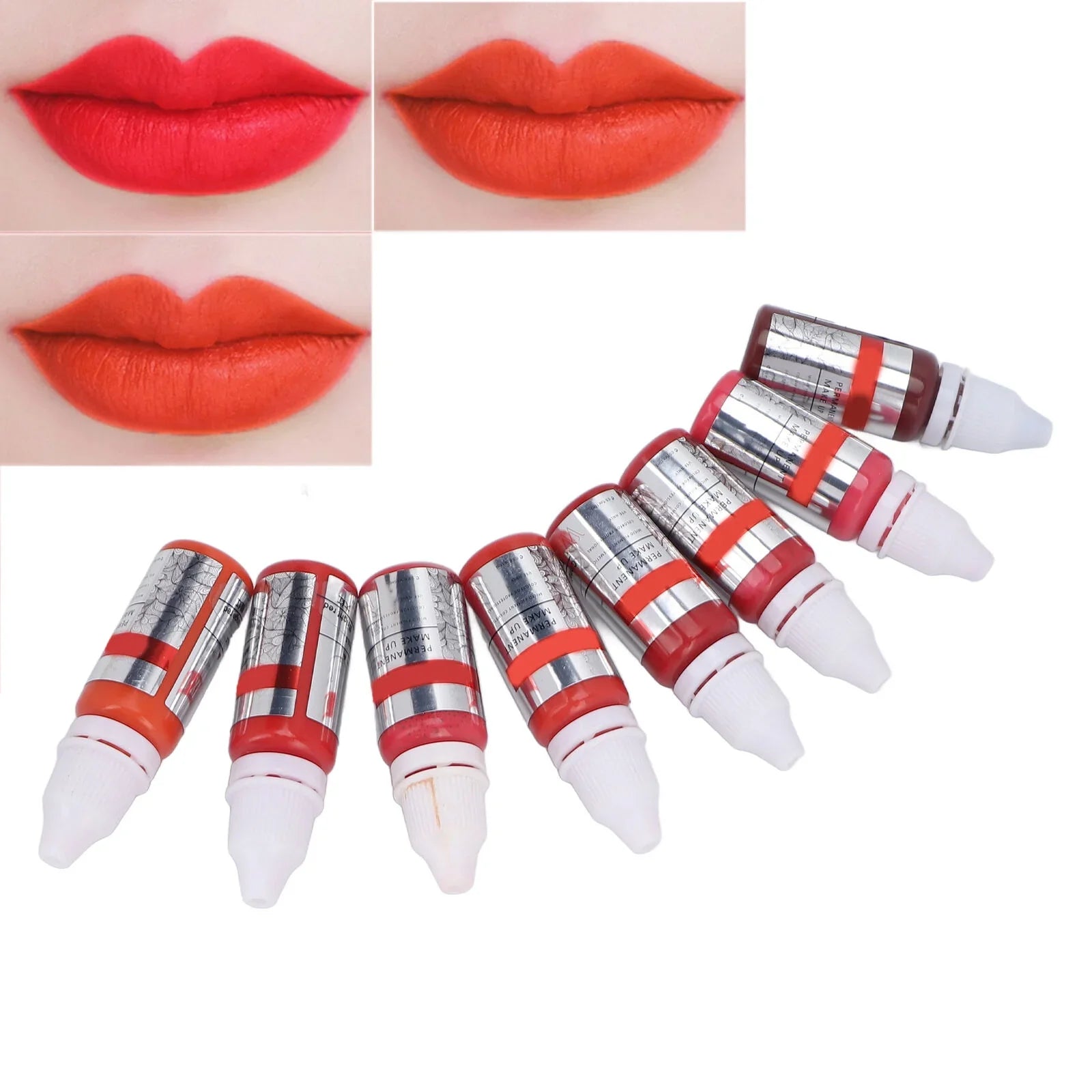 120ml Makeup Tattoo Ink Semi Permanent Lip Microblading Pigment Color 8pcs