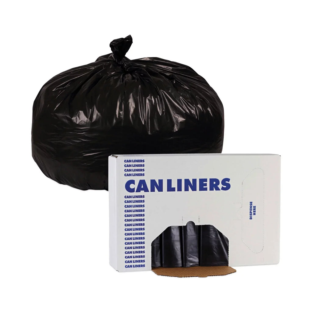 Boardwalk Linear Low Density Industrial Trash Bags, 56 gal, 1.7 mil, 43 x 47, Black, 100/Carton