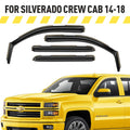 AEROGUYS In-Channel Window Deflectors Extra Long-lasting Window Visors Rain Guards Fit Chevrolet (Chevy) Silverado 1500 2014-2018 Crew Cab, Sun Visors, Wind Vent Visors, Truck Accessories -4pcs. AG0421