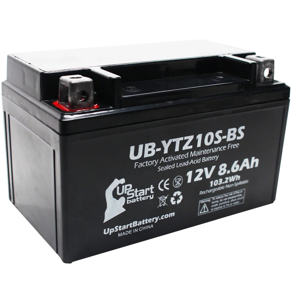 4-Pack UpStart Battery Replacement 2005 Yamaha YZF-R1 1000CC Factory Activated, Maintenance Free, Motorcycle Battery - 12V, 8.6Ah, UB-YTZ10S-BS