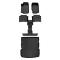 SA0568-B0570-D0568 All Custom Fit Black 3 Row & Cargo Liner Behind the 2nd Row Floor Mat Liner Set 2021-2023 Jeep Grand Cherokee L, Black