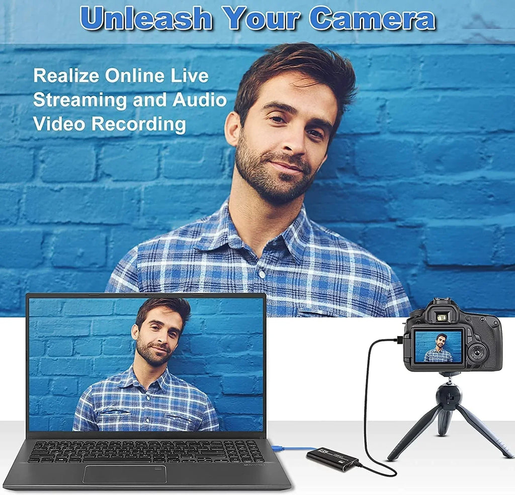 Capture Card, 4K Audio Video Capture Card, USB 3.0 Capture Adapter 1080P 60FPS Video Recorder Device Game Recording, Works , Streaming Live,Support X-Box/OBS/Camera/PC