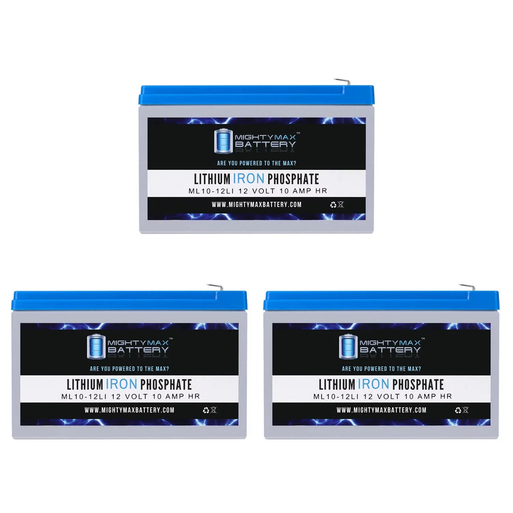 12V 10AH Lithium Replacement Battery with Streamlight E-Flood Box HL - 3 Pack