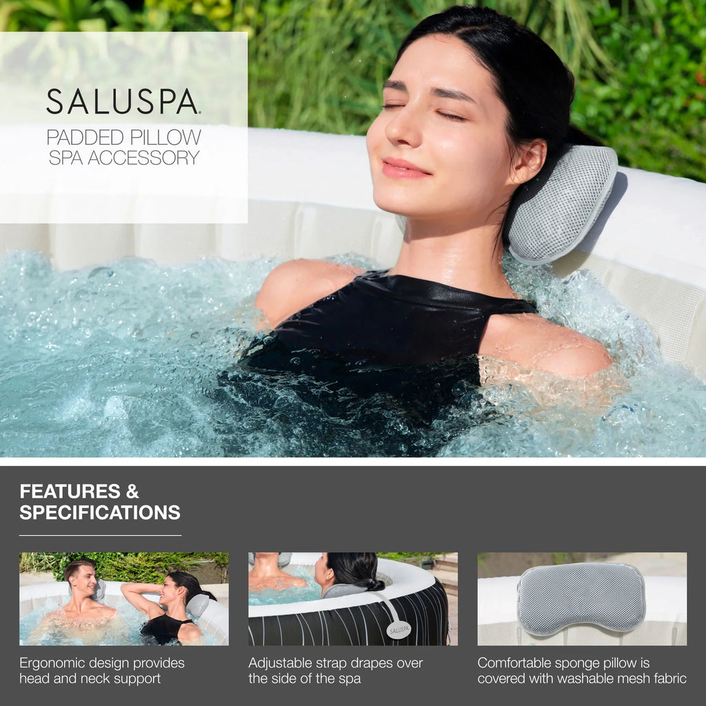 Bestway SaluSpa Cancun Inflatable Hot Tub w/2 SaluSpa Spa Seat & 2 Pillows