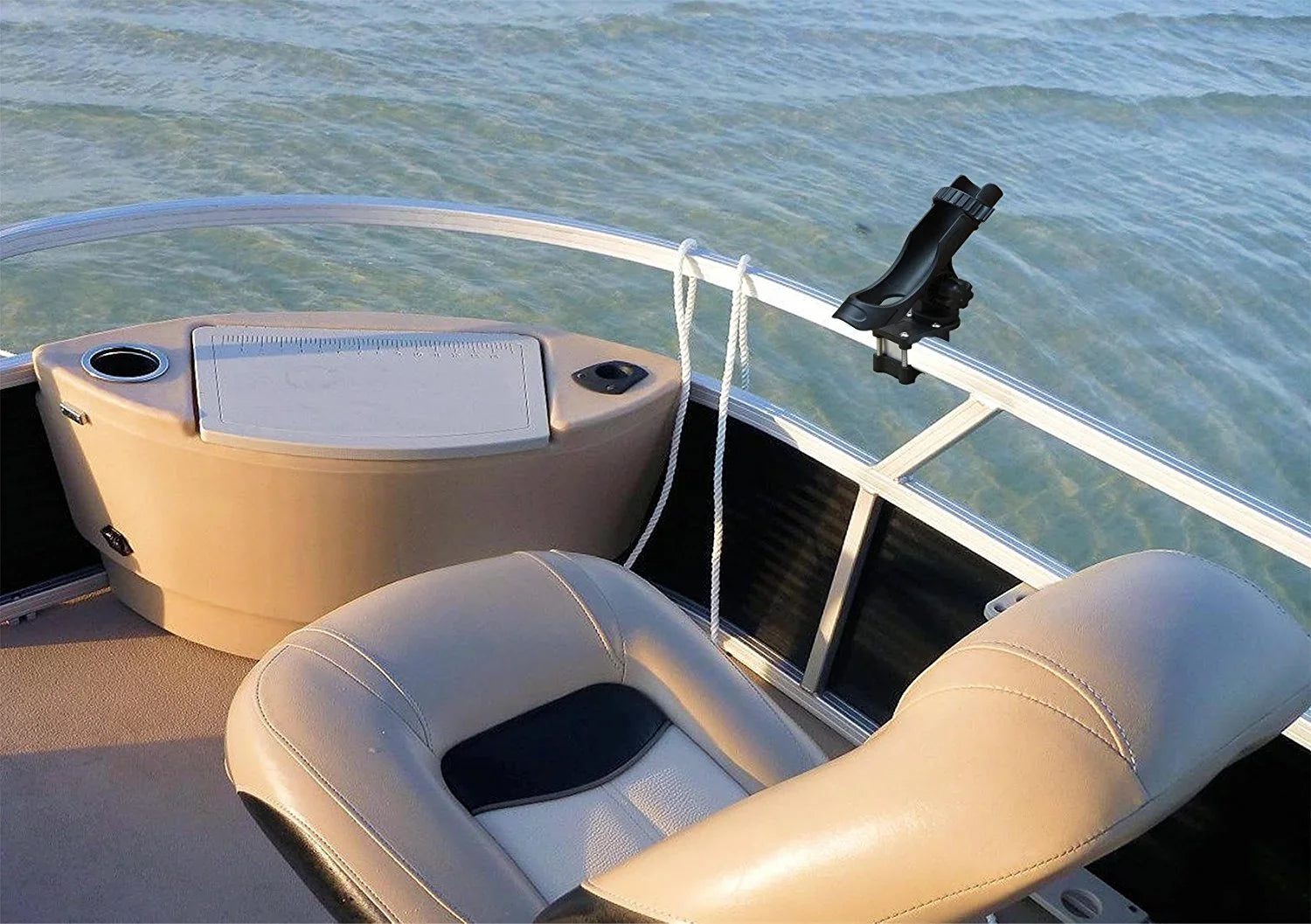 BroCraft Pontoon Watercraft Rod Holder / Power Lock Adjustable Rod Holder With Square/Rail Mount