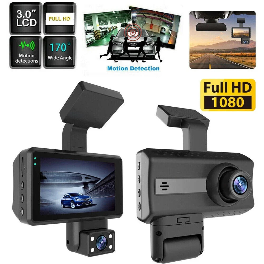 Onemayship Dual Lens Car Dash Cam Recorder G Sensor 1080P DVR Front and Rear Camera Video