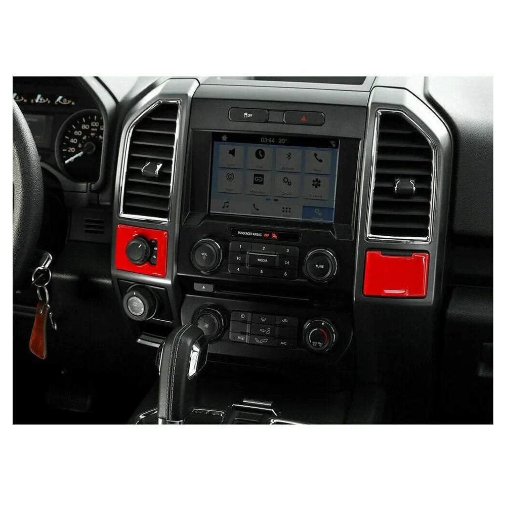 Teledu F150 Red 28pcs Full Interior Set Center Console Protection Trim Kit