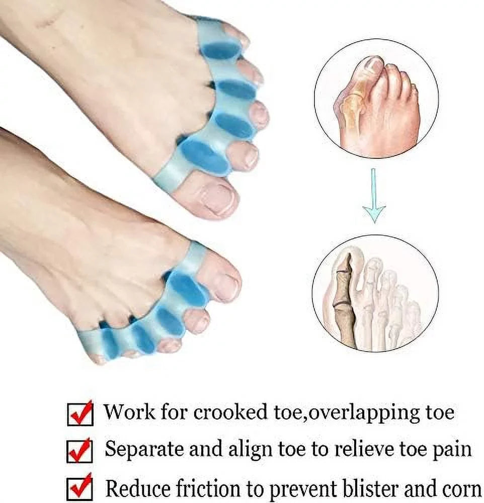 4Pcs Toe Separators & Toe Stretcher Spacer Yoga, Walking and Dancing - Bunion Relief, Gel Toe Alignment Women and Men