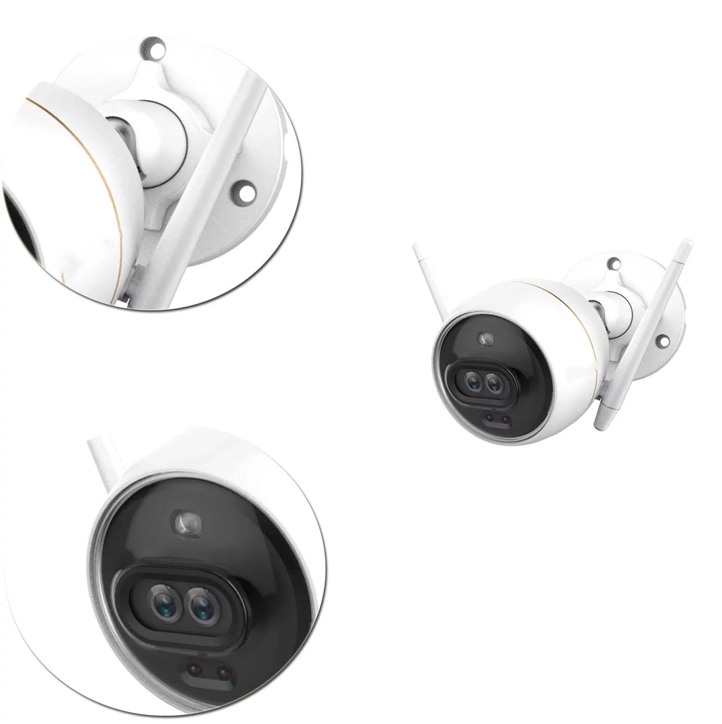 Outdoor Security Camera Dual Lens 1080P, Excellent Color Night Vision, Active Light & Siren Alarm with PIR Motion Detection, Proof, Two-way Talk, the First Dual Lens Security Camera(C3X)