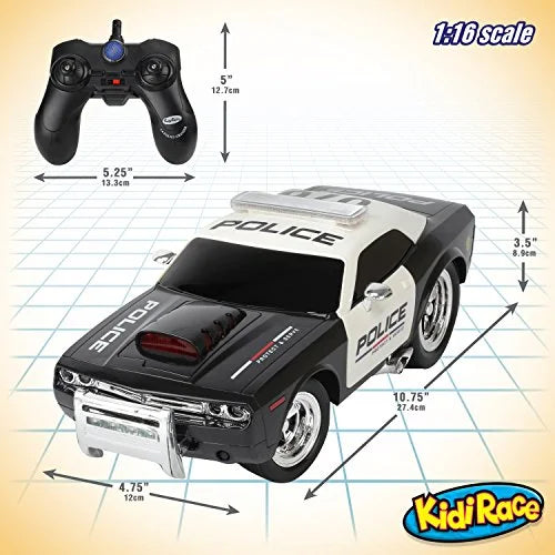 KidiRace RC Remote Control Police Car Kids Strong Fun and Easy to Control