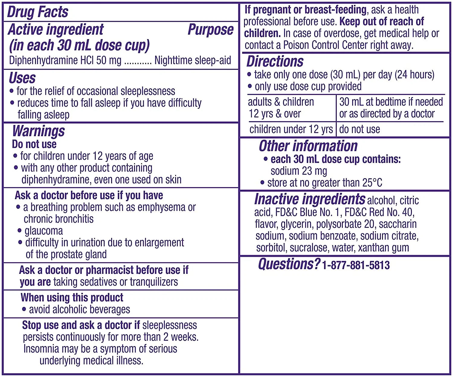 Vicks Zzzquil Nighttime Sleep-Aid Liquid, Warming Berry Flavor, 6Oz, 6-Pack