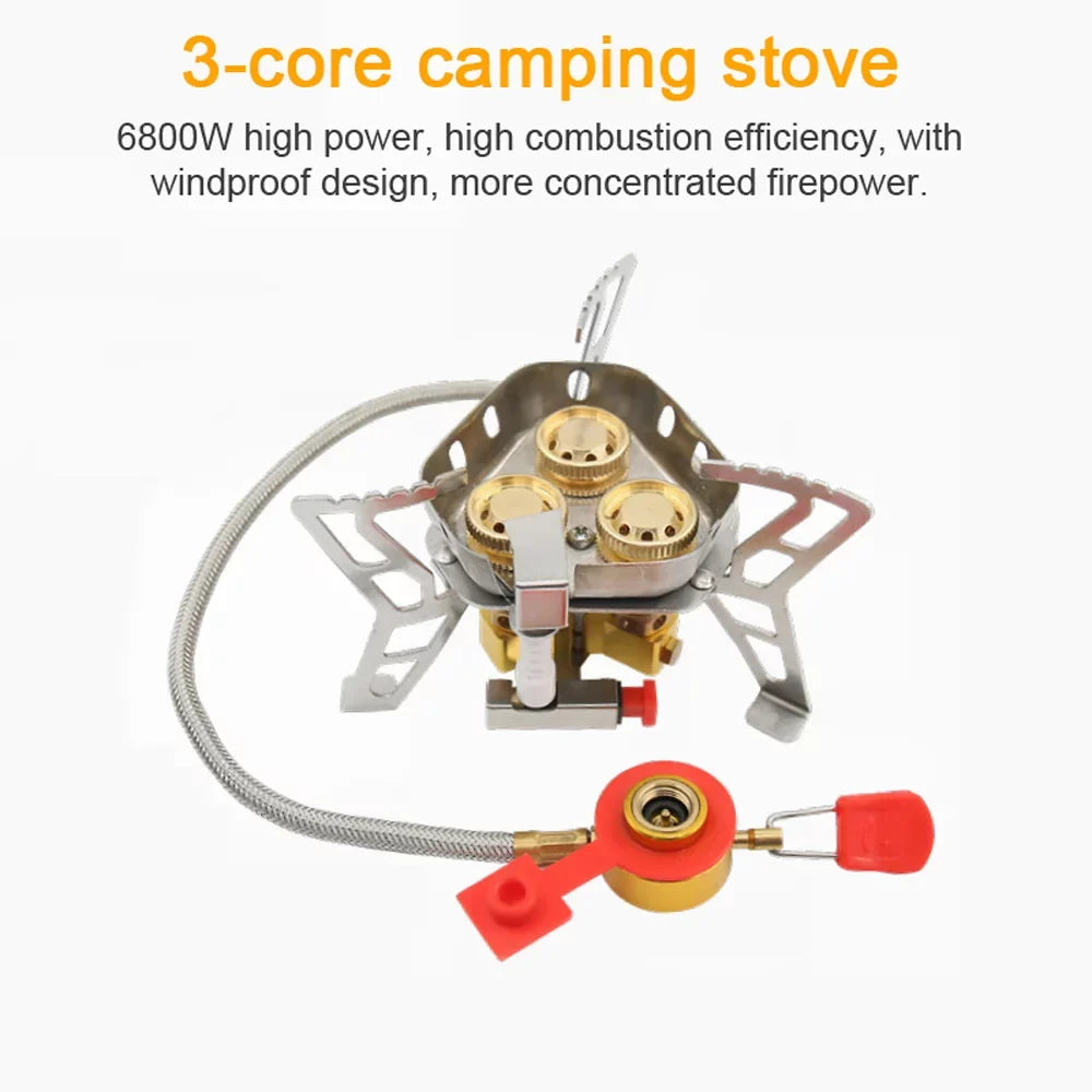 Tomshoo Windproof Backpacking Stove, 6800W High Gases, Adjustable Valve Cooking Camping Picnic Hiking