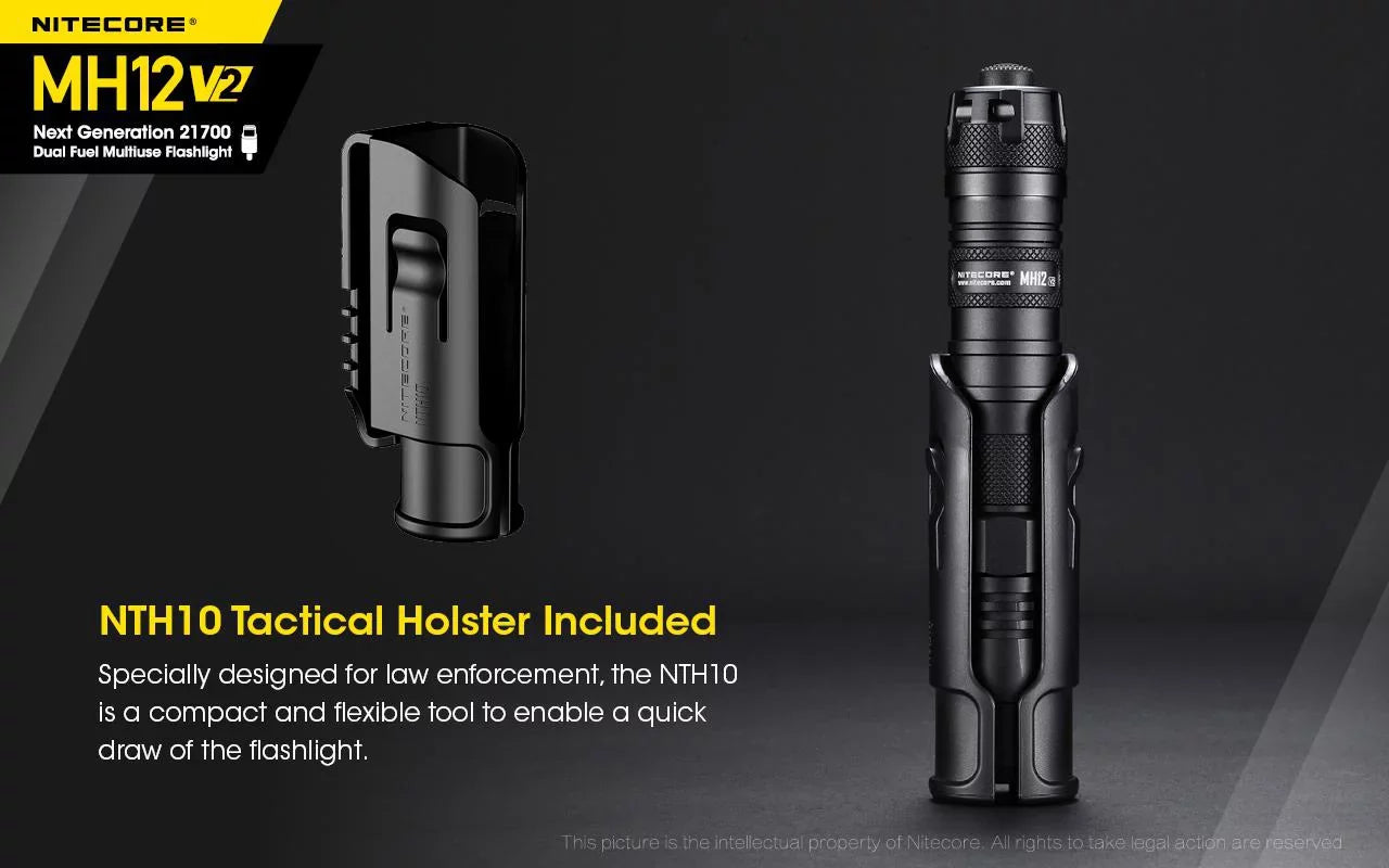 Nitecore MH12 V2 CREE XP-L2 V6 LED Flashlight -1200 Lumens -21700 Battery (Included)