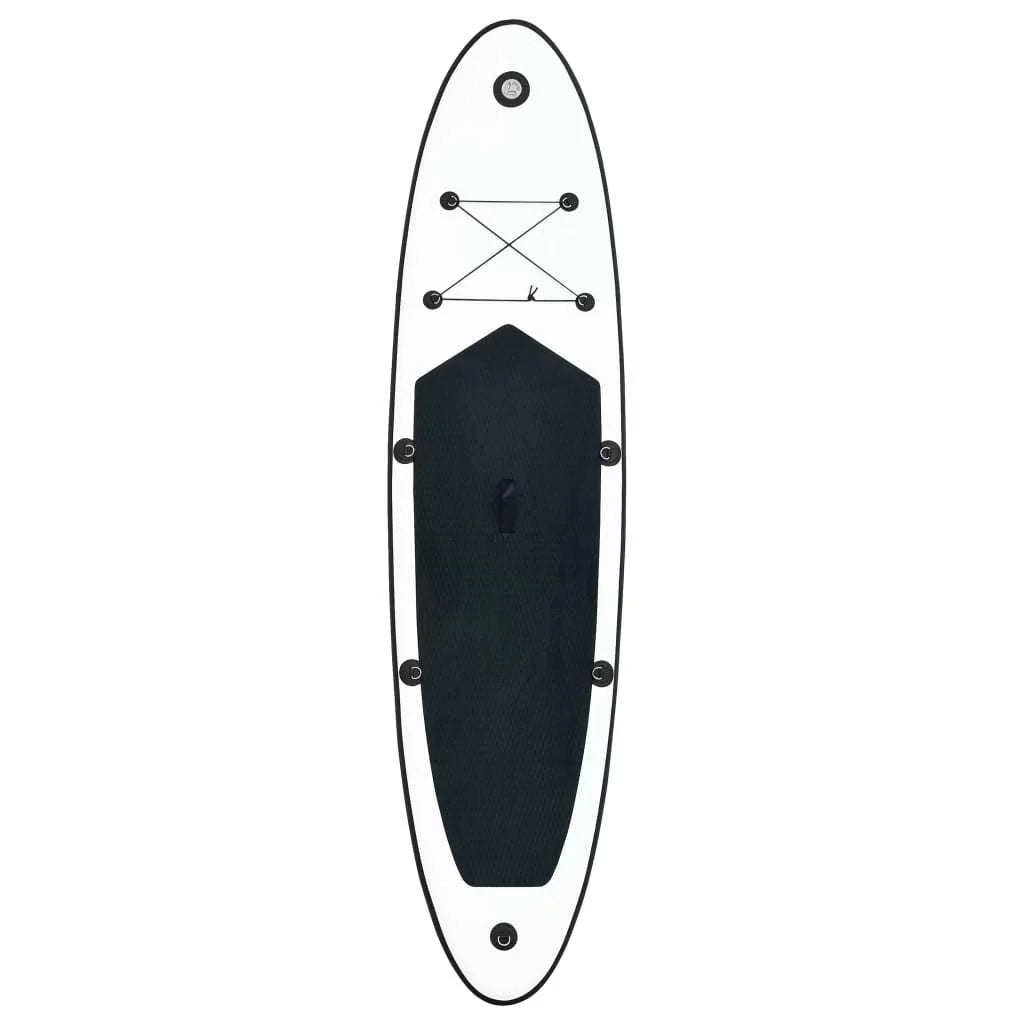 Stylish Inflatable Stand Up Paddle Board Set in Timeless Black and White