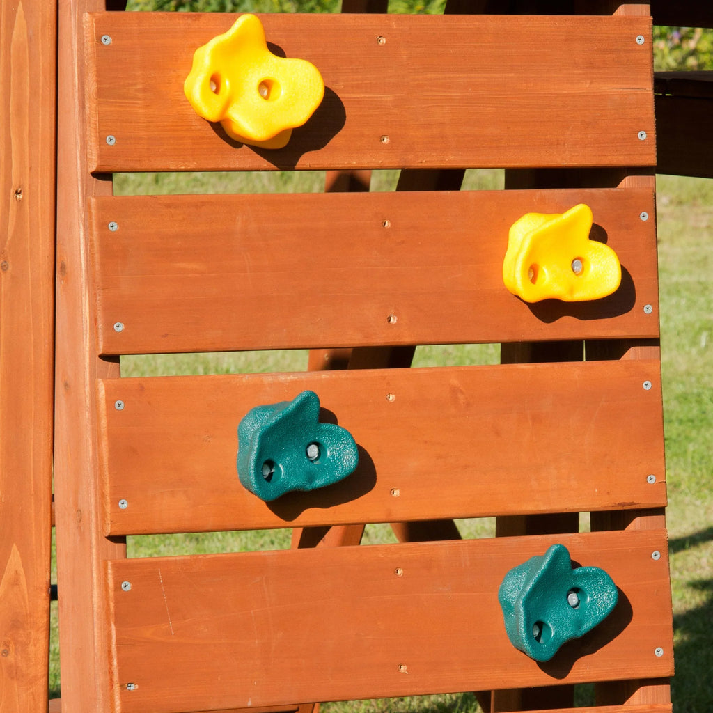 Swing-N-Slide Plastic Climbing Rocks (Set of 4), Green and Yellow