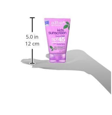 Alba Botanica, Kids Sunscreen, Tropical Fruit, SPF 45, 4 oz(Pack of 3)