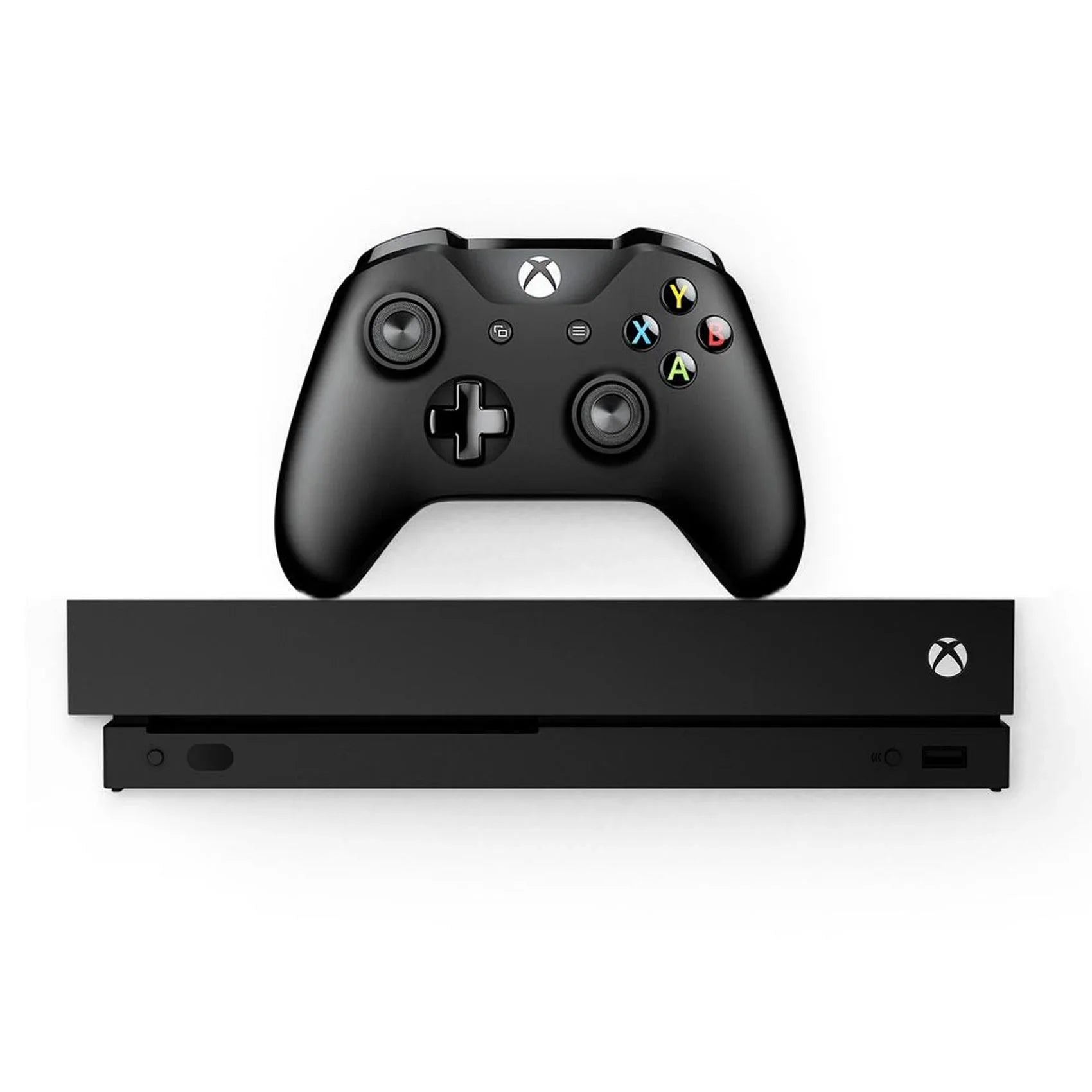 Microsoft Xbox One X 1TB, 4K Ultra HD Black with BOLT AXTION Cleaning Kit Headset Bundle Like New