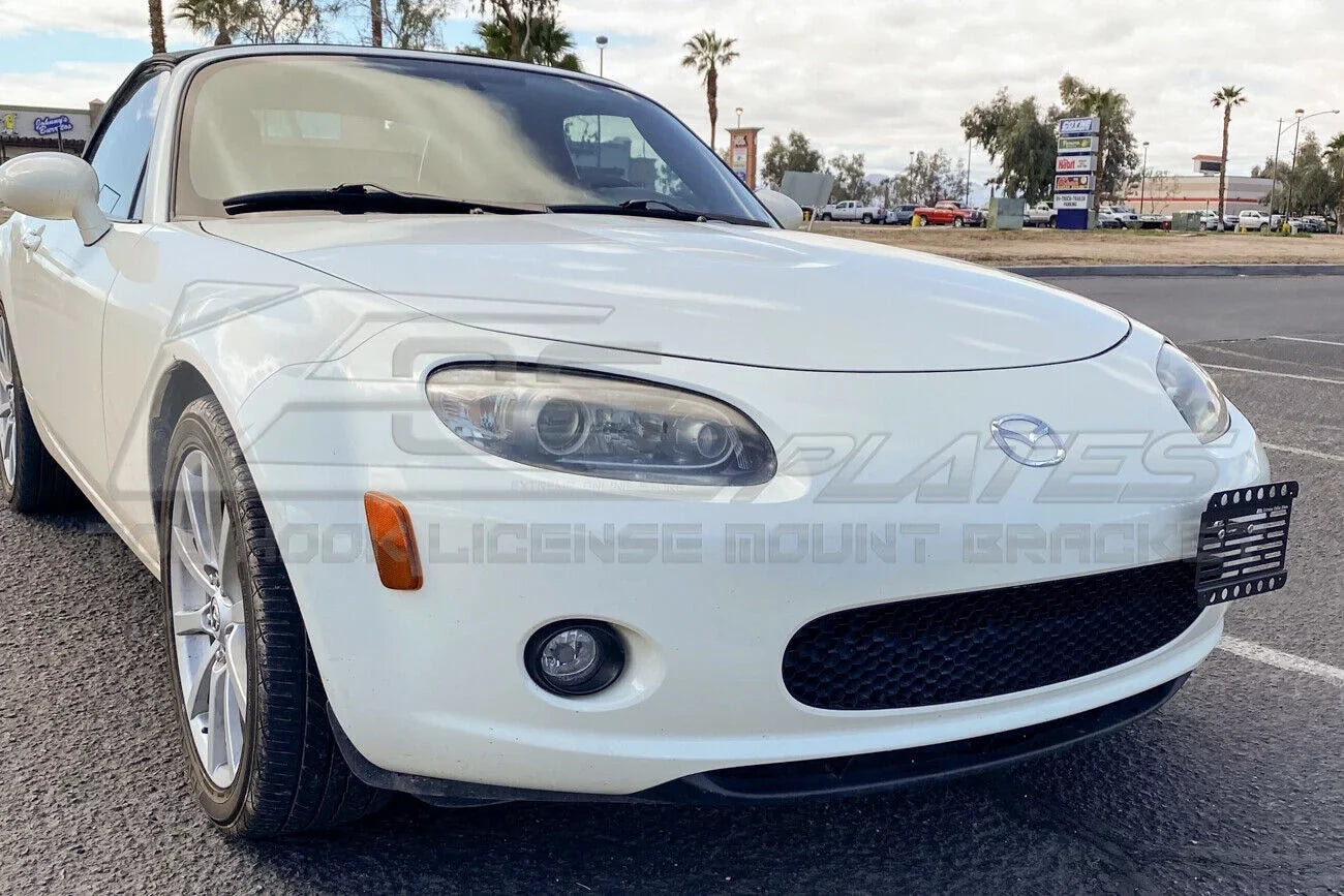 Extreme Online Store Replacement 2006-2008 Mazda Miata NC | EOS Plate Version 1 Mid Sized Front Bumper Tow Hook License Relocator Mount Bracket Tow-226