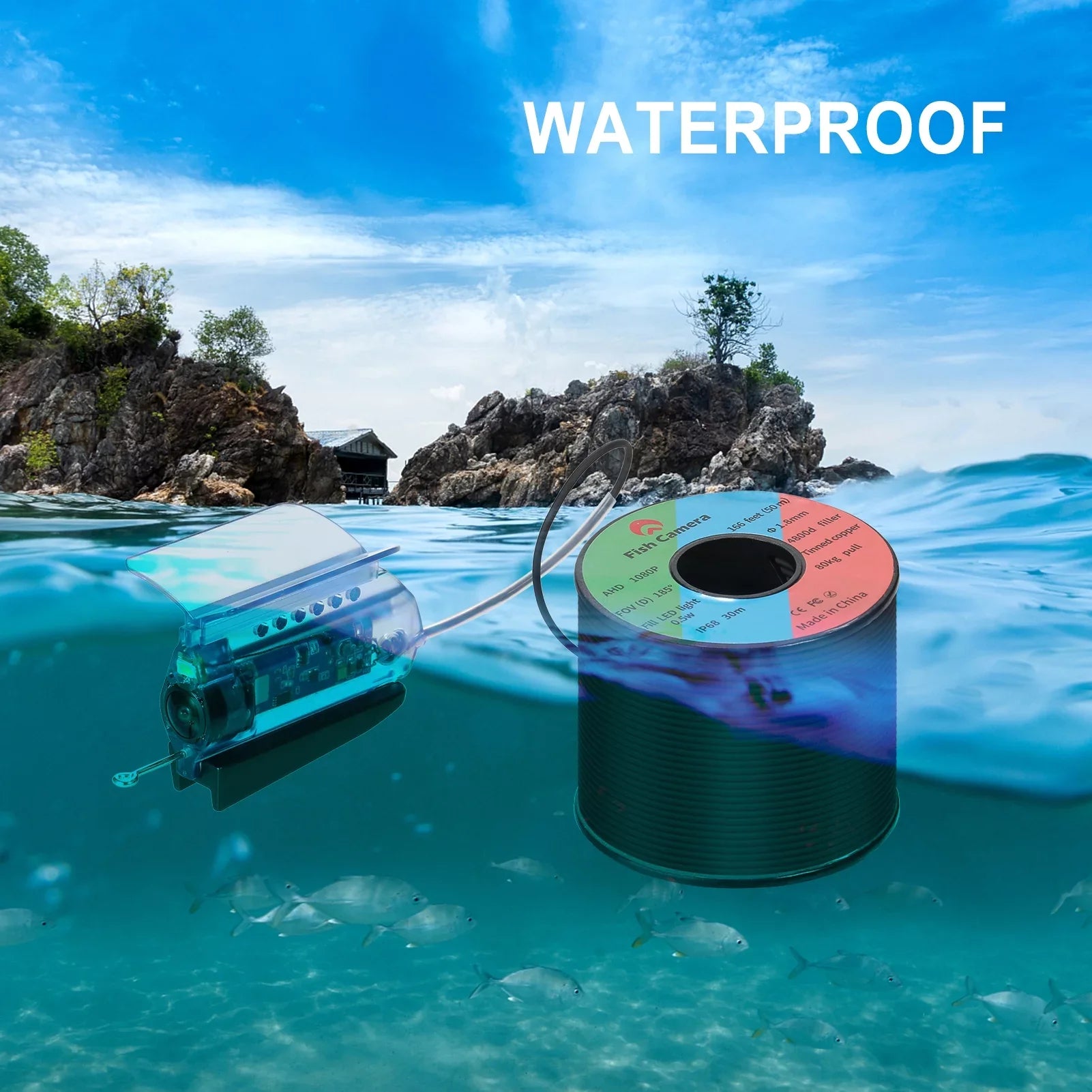 Gofishup 1080P Underwater Fishing Camera Fish Finder with APP Control, Live Video Ice Lake Sea Craft Kayak Fishing