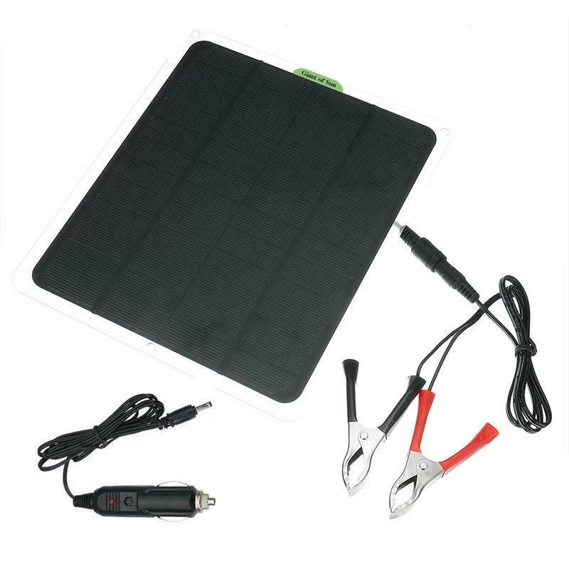 DFITO 22W Solar Panel,12V/5V Trickle Charger Battery Charger Kit W/ 2x Alligator clip,1x Cigarette lighter,2 Carabiners,1 mountaineering bag,1 Fast Charger,Maintainer Craft RV Car