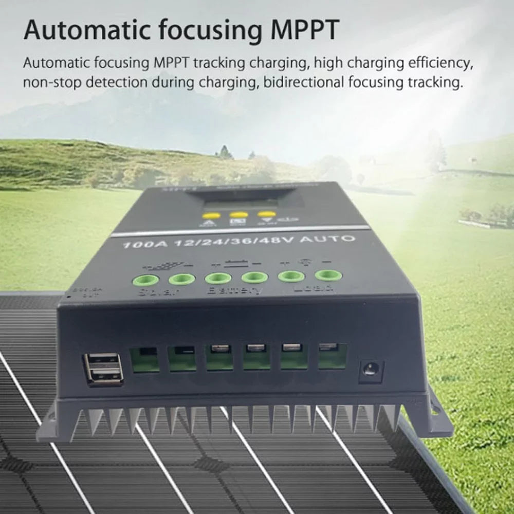 Lixada Solar Controller Automatic Voltage Identification Rechargeable Battery Leadacid Cell LCD Display Off-grid Electrical Power Generating Systems