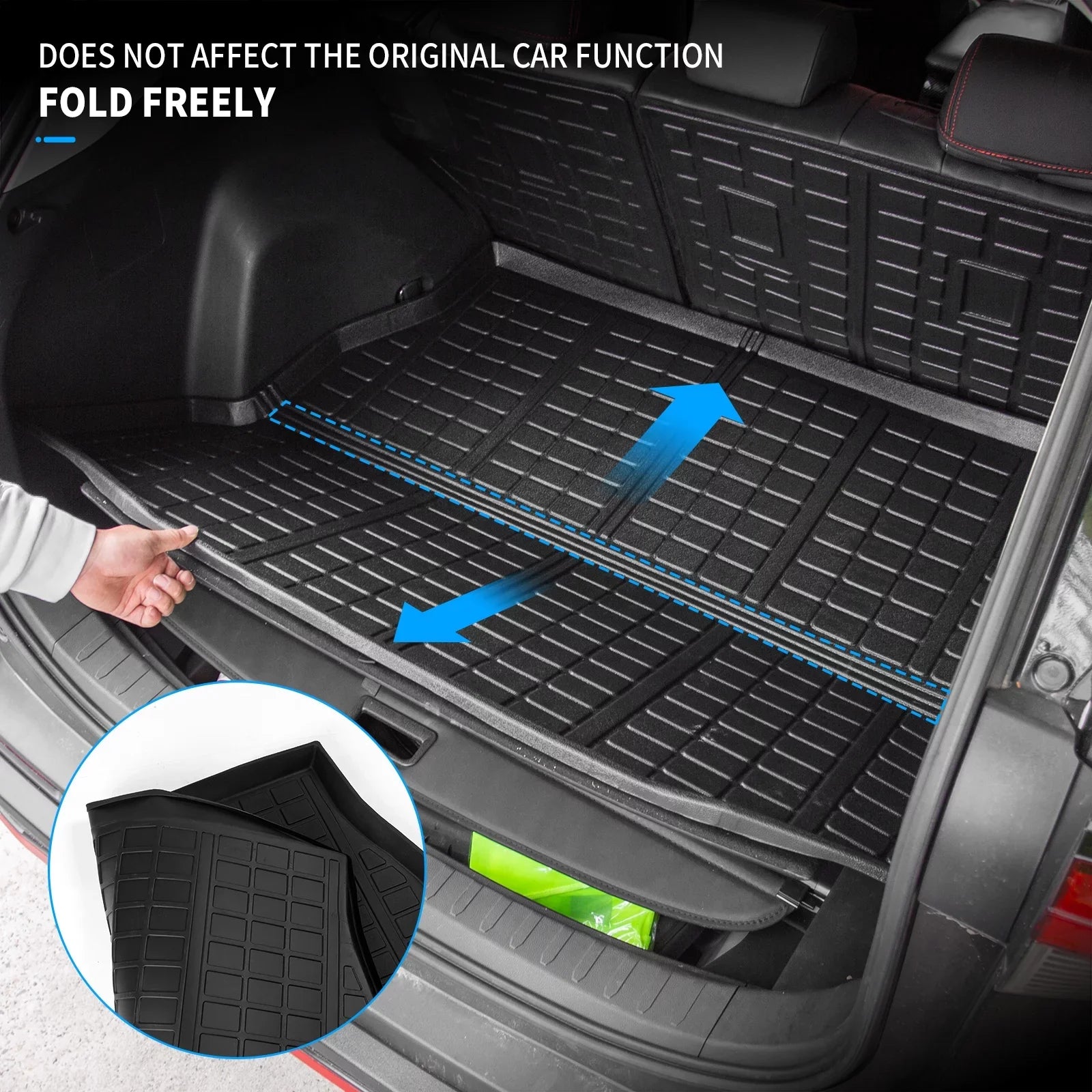 Fit 2019 2020 2021 2022 2023 Toyota Rav4 Floor Mats TPE Cargo Liner All Rear Trunk Mat Toyota Rav4 Accessories (Backrest Mats+Cargo Liner+Floor Mats)