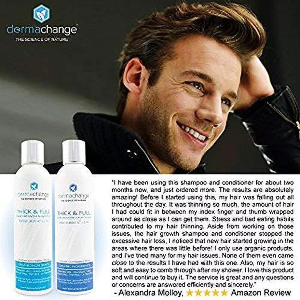 DermaChange Shampoo and Conditioner Set Hair Growth with Vitamins -8 Oz