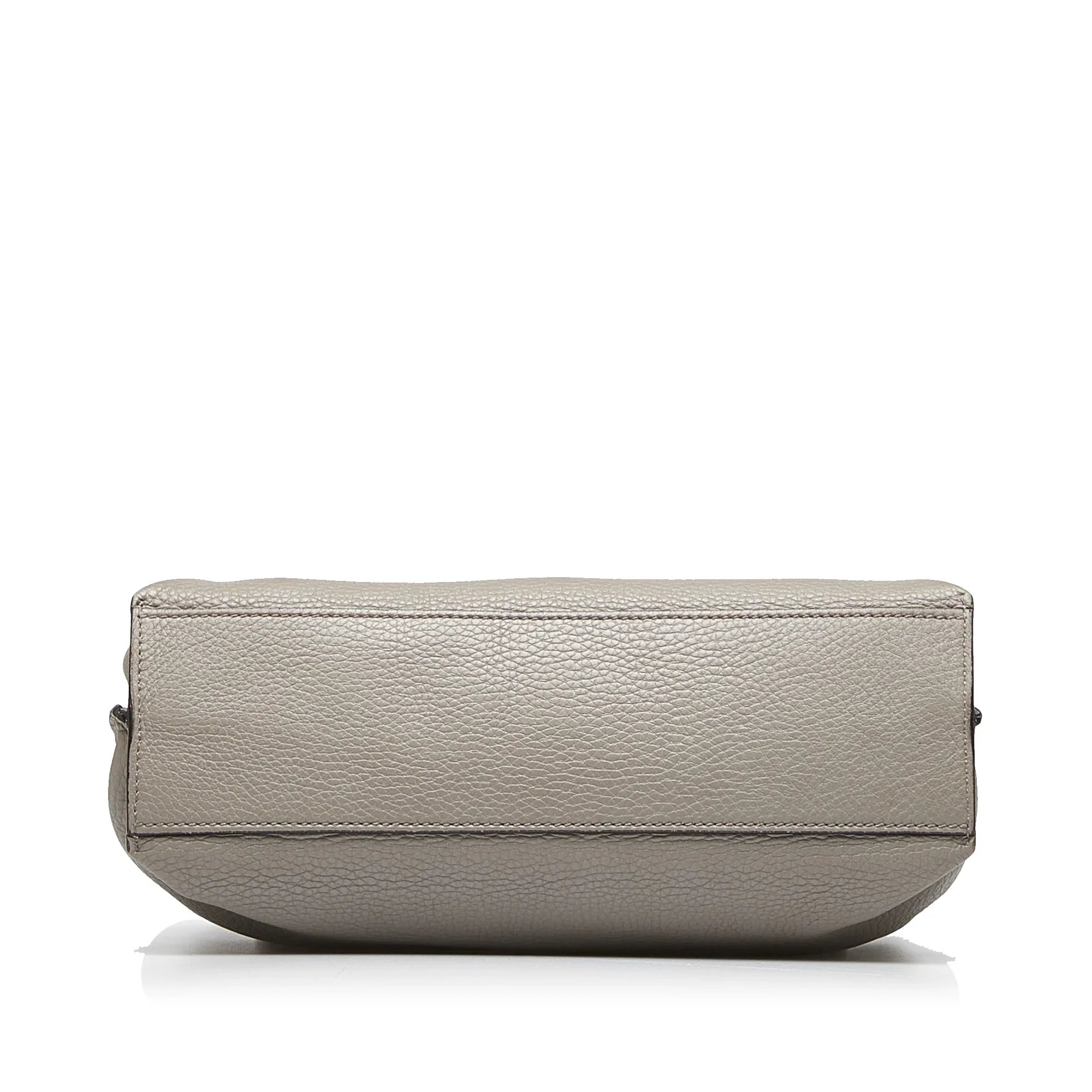 Pre-Owned Authenticated Gucci Medium Bamboo Daily Calf Leather Gray Satchel Unisex (Good)