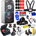 GoPro HERO9 Black Waterproof 4K Camcorder All In 1 PRO ACCESSORY KIT with SanDisk 32GB, 3-Way Tripod, Medium Case, Head and Chest Strap, Selfie Stick and Much More