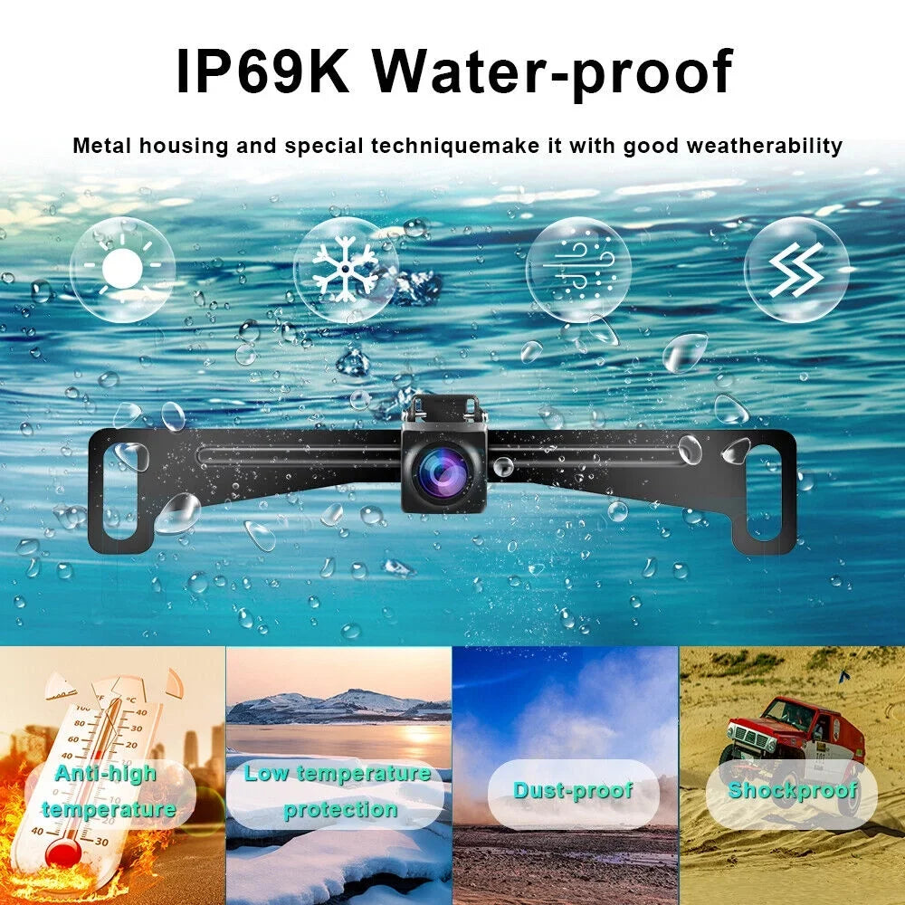 4.3inch HD Monitor Car Backup Reverse Camera Rear View Parking License Plate System