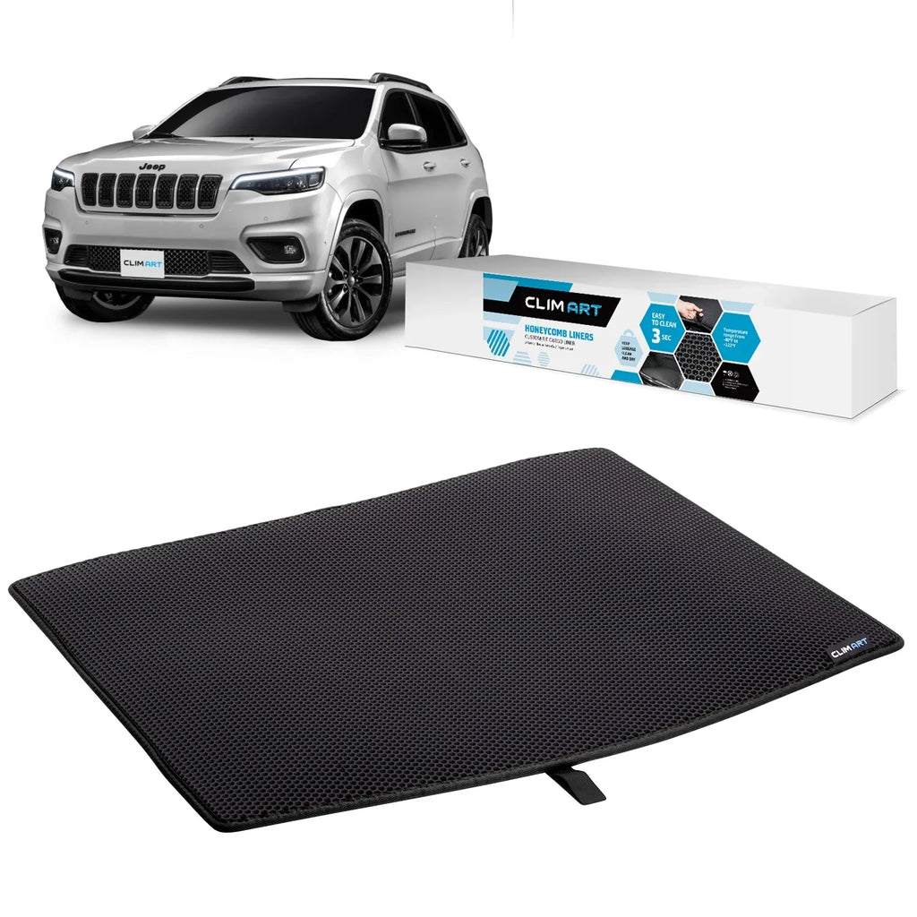 CLIM ART Cargo Liner Jeep Cherokee 2019-2023 Custom Fit Trunk Mat, with Honeycomb Dirtproof & Waterproof Technology - All-Climate, Heavy Duty, Anti-Slip Cargo Liner, Luggage - FL01114031