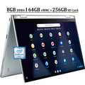 ASUS Chromebook Flip C433 14 2-in-1 Business Laptop 14" FHD IPS Touchscreen Intel Core M3-8100Y Processor 8GB DDR4 64GB eMMC + 256GB SD Card Intel UHD Graphics 615 USB-C Webcam Chrome OS Silver