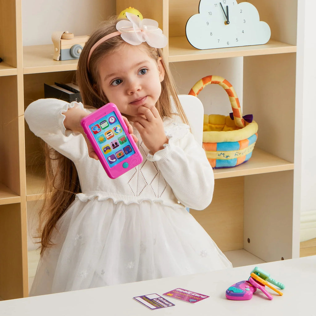 JOYIN Music Toy kids, Play-act Pretend Play Smart Phone, Keyfob Key Toy and Credit Cards Set, Kids Toddler Cellphone Toys 1 2 3 4 5 Year Old
