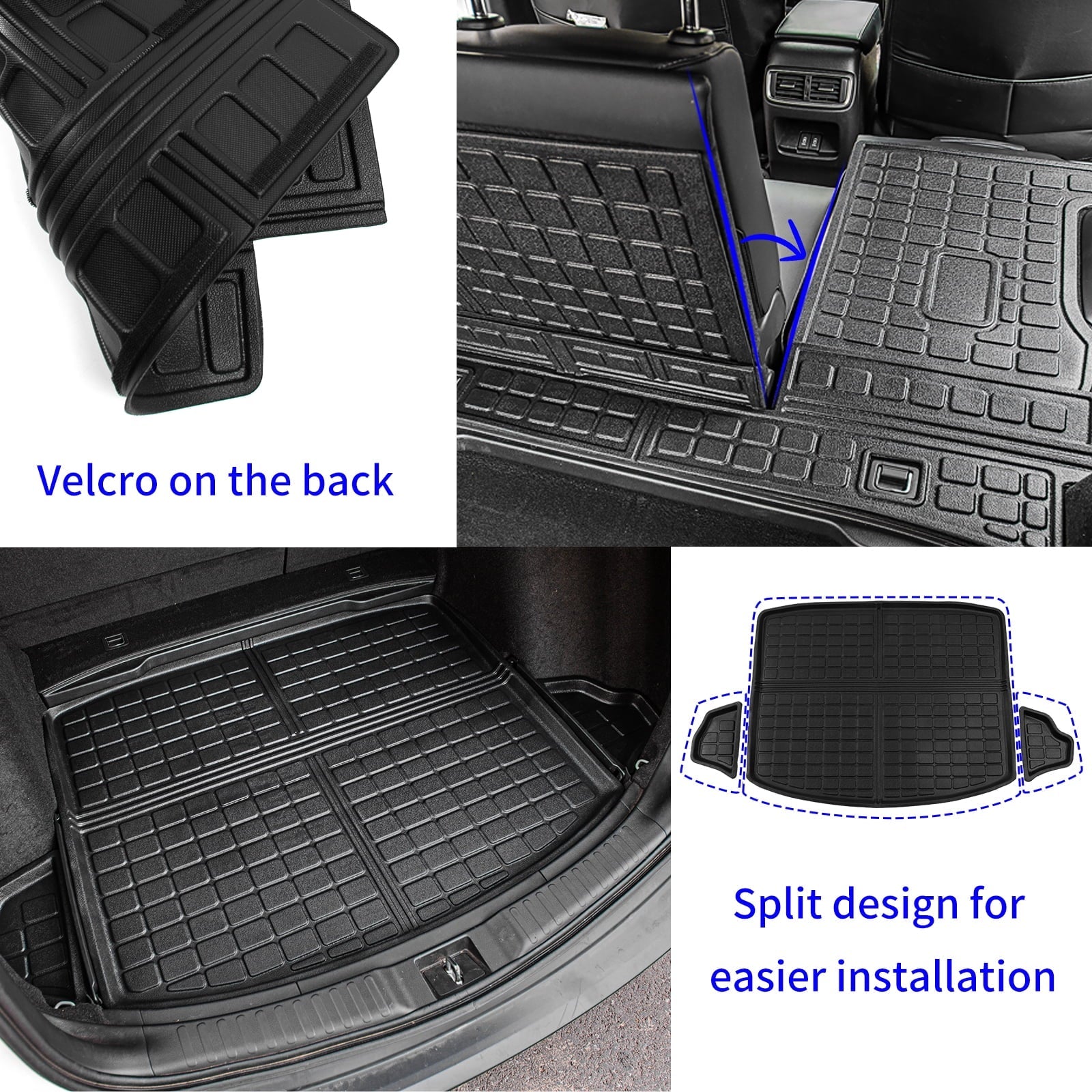 Fit 2017-2022 Honda CRV Fuel Trunk Mat Cargo Liner Rear Trunk Liner TPE All Seat Back Coating Protector 2021 CR-V Accessories (Trunk Mats + Backrest Mats)