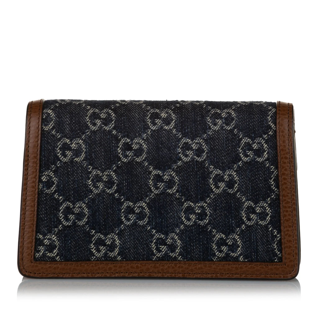 Women Pre-Owned Authenticated Gucci Super Mini GG Dionysus Crossbody Bag Denim Fabric Blue