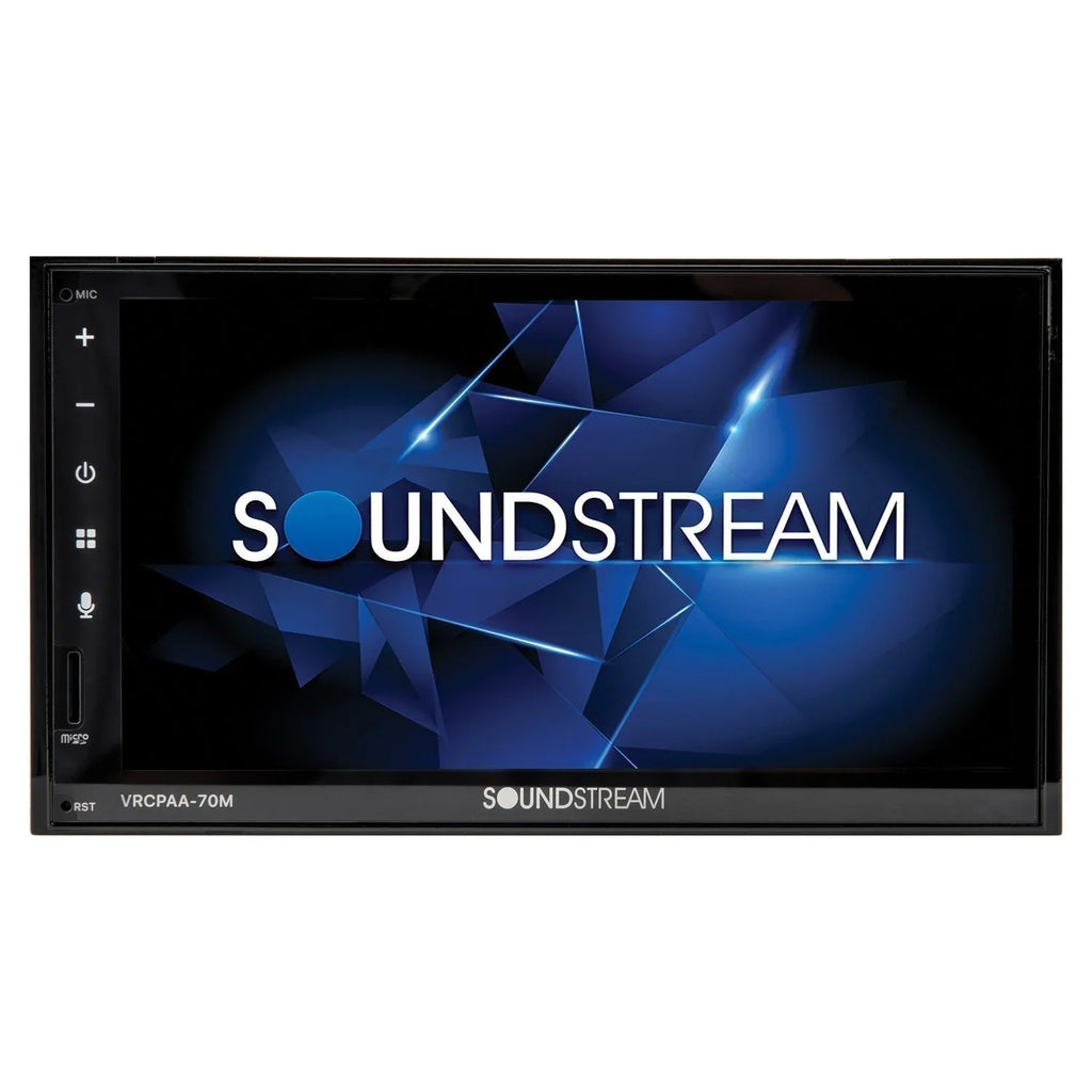 Soundstream VRCPAA-70M 7" Double DIN Bluetooth Apple CarPlay & Android +Camera Silver