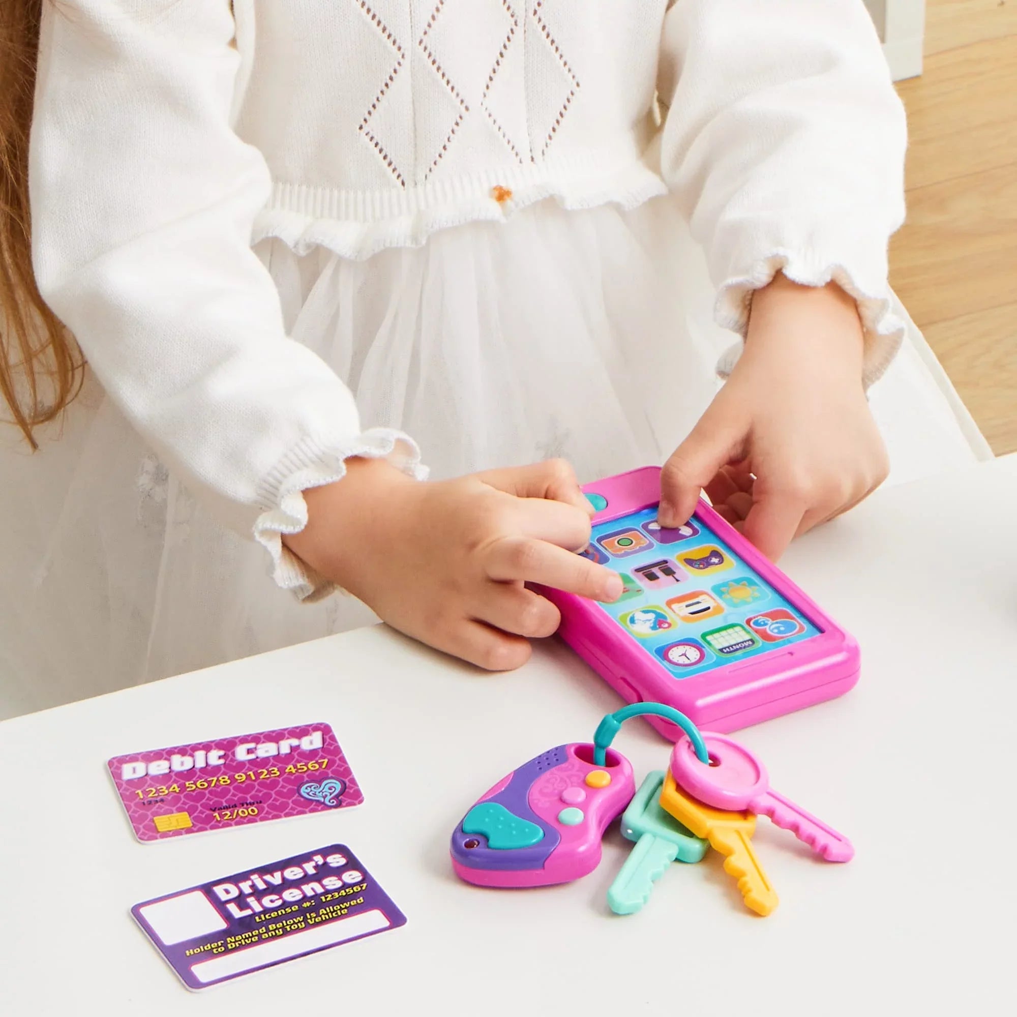 JOYIN Music Toy kids, Play-act Pretend Play Smart Phone, Keyfob Key Toy and Credit Cards Set, Kids Toddler Cellphone Toys 1 2 3 4 5 Year Old