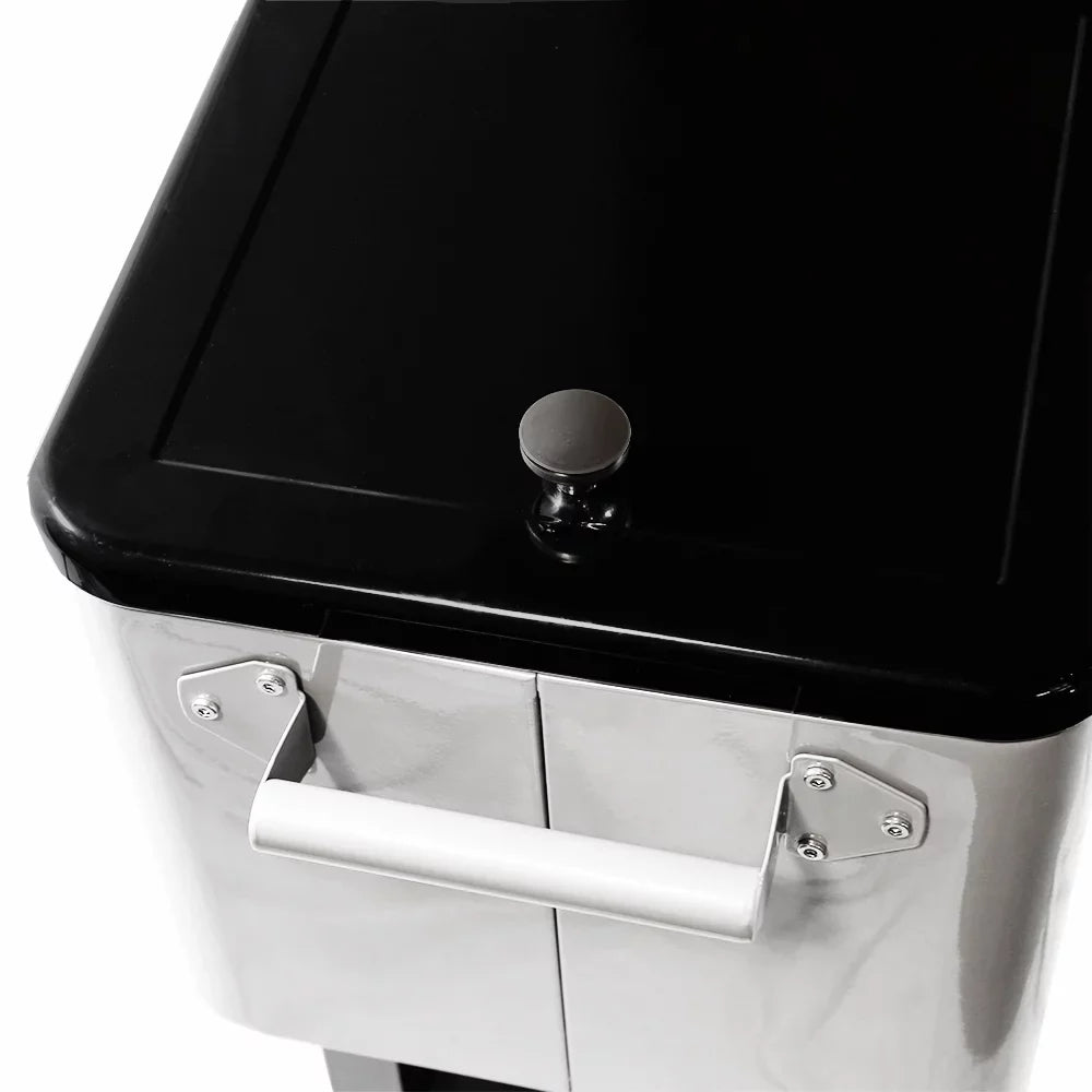 Home Aesthetics Grey 80 Qt Quart Rolling Cooler Ice Chest Beverage Bar Outdoor Patio