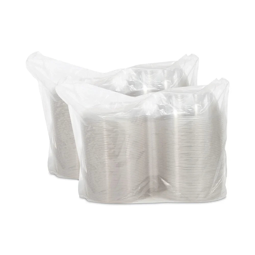 Dart Tamper-, Tamper-Evident Bowls with Dome Lid, 48 oz, 8.9 Diameter x 3.4h, Clear, Plastic, 100/Carton