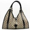 Pre-Owned GUCCI GG Pattern Shoulder Bag Hobo Supreme Beige Brown Ladies Fashion 203049 (Good)