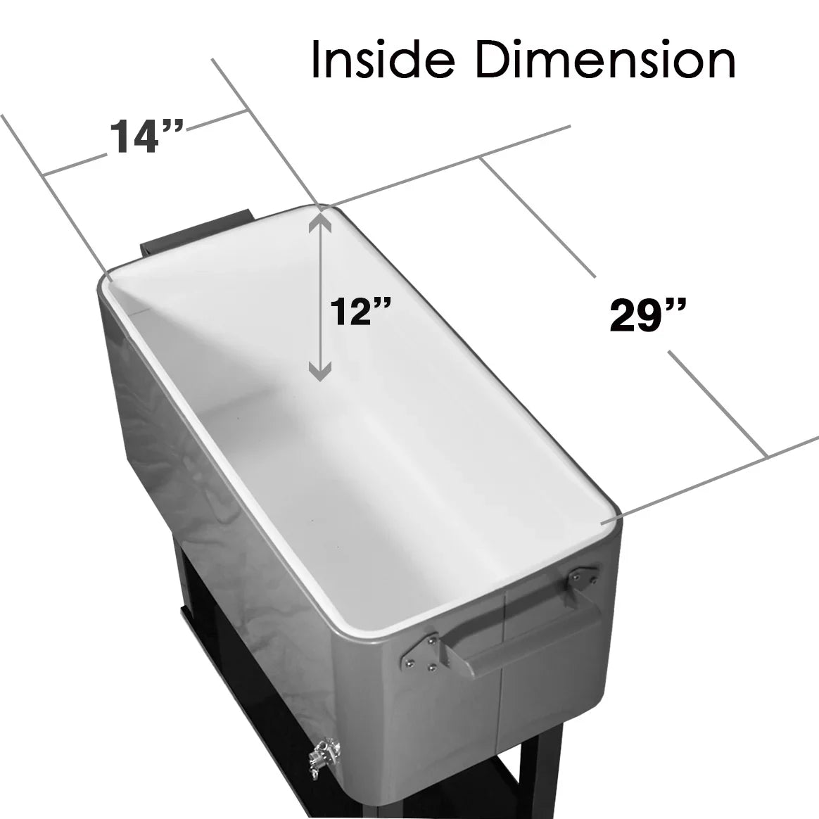 Home Aesthetics Grey 80 Qt Quart Rolling Cooler Ice Chest Beverage Bar Outdoor Patio