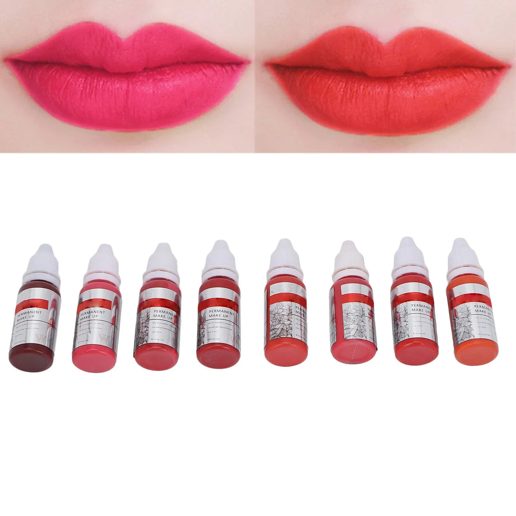 120ml Makeup Tattoo Ink Semi Permanent Lip Microblading Pigment Color 8pcs