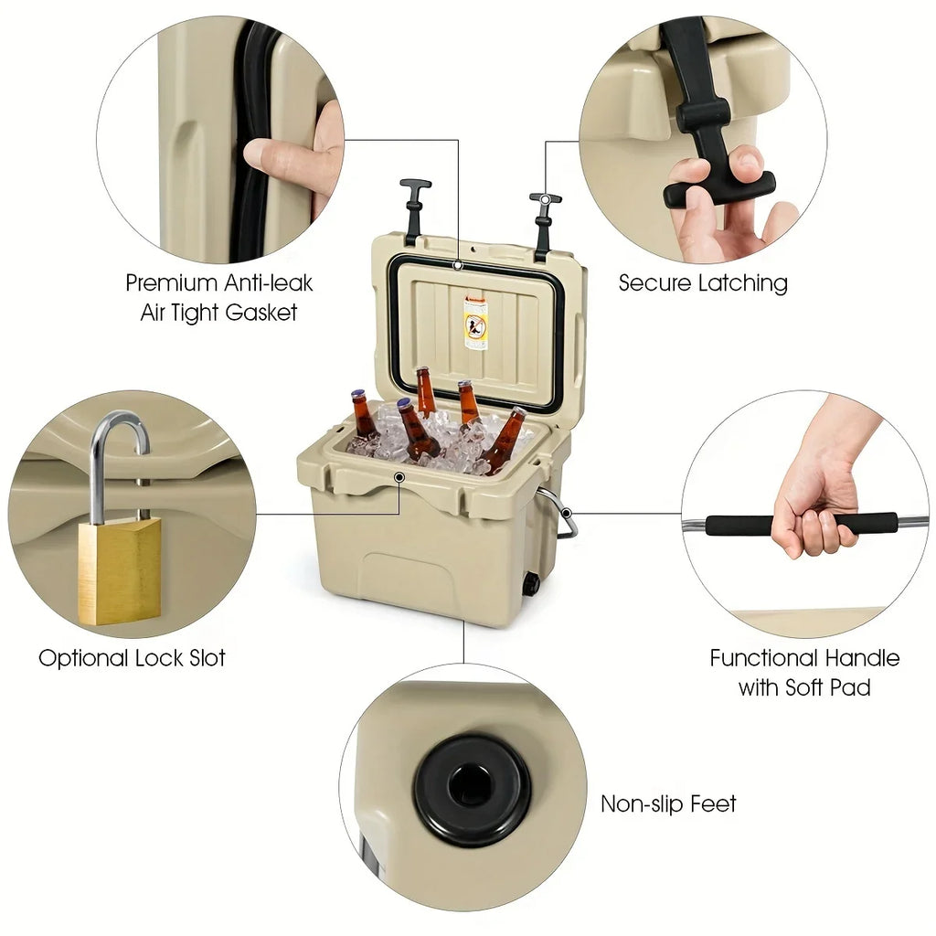 COSTWAY 16-Quart Cooler - Resilient Leak-Proof Ice Chest, Keeps 24 Cans Chilled - Optimal Outdoor Camping & Picnics