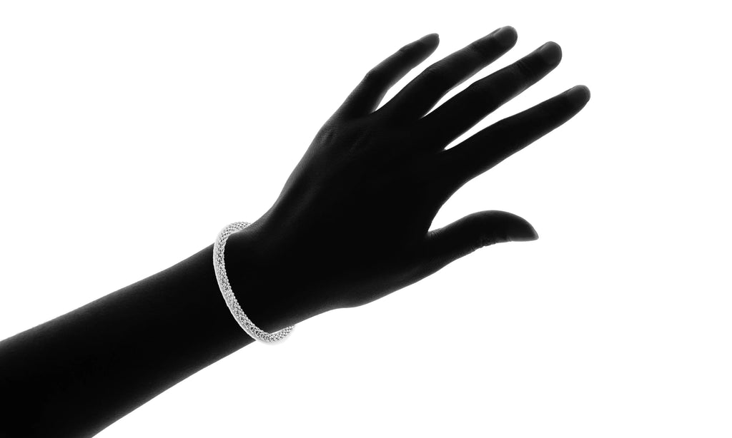Pori Jewelers Women's Italian Sterling Silver Popcorn Chain Bracelet, 7.5"