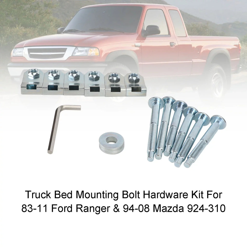Mad Hornets Truck Bed Mounting Bolt Hardware Kit For 83-11 Ford Ranger & 94-08 Mazda 924-310