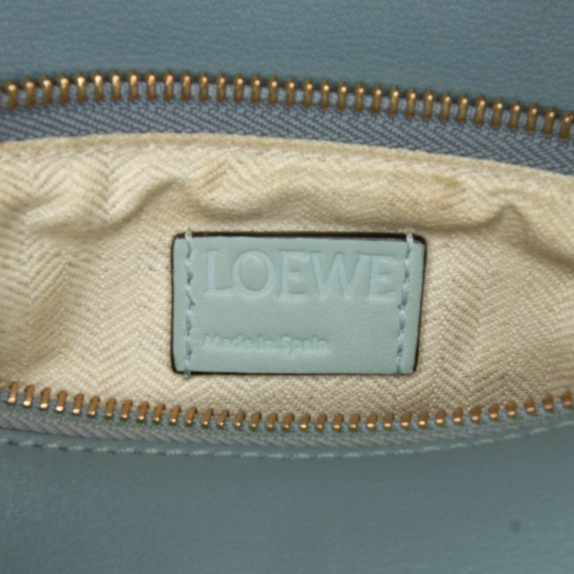 Pre-Owned Authenticated LOEWE Small Tricolor Puzzle Bag Calf Leather Blue Satchel Unisex (Good)
