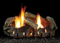 24" Stacked Aged Oak Logset with IP VF Slope Glaze Burner, NG